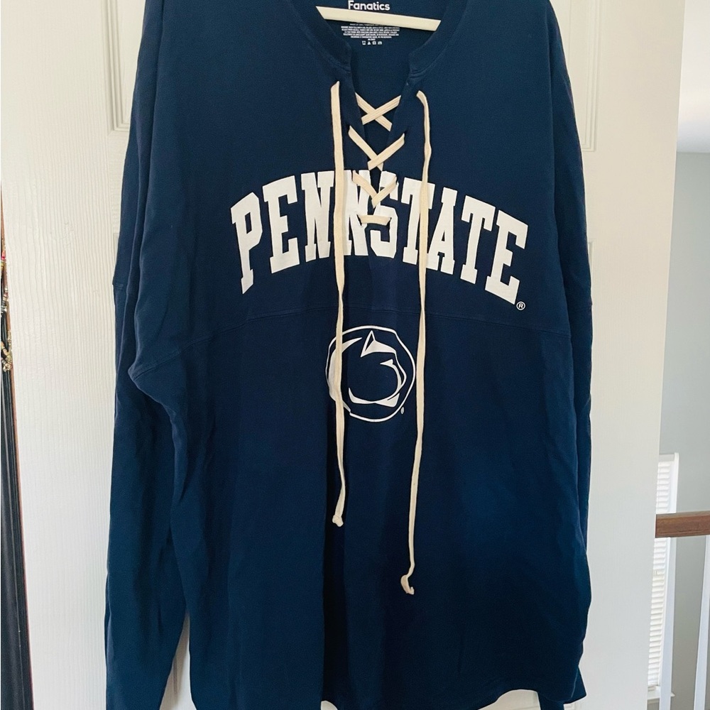 Fanatics Blue Penn State Jersey with V-Neck and Cream Text